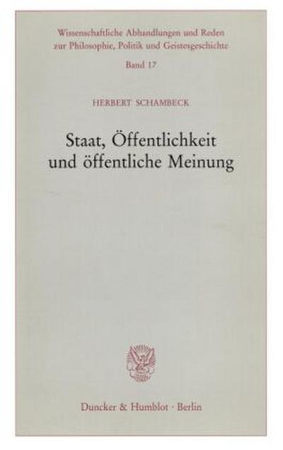 Staat, Öffentlichkeit und öffentliche Meinung.