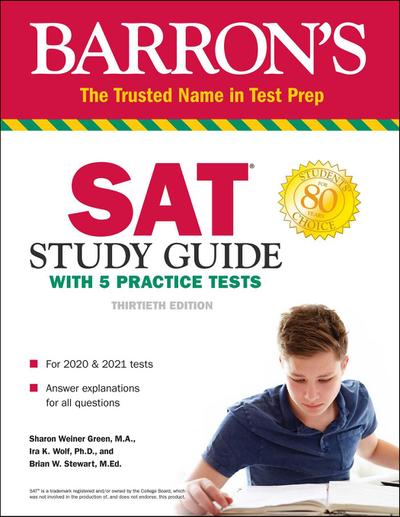 Barron’s SAT Study Guide with 5 Practice Tests