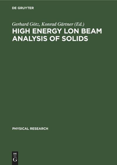 High Energy lon Beam Analysis of Solids