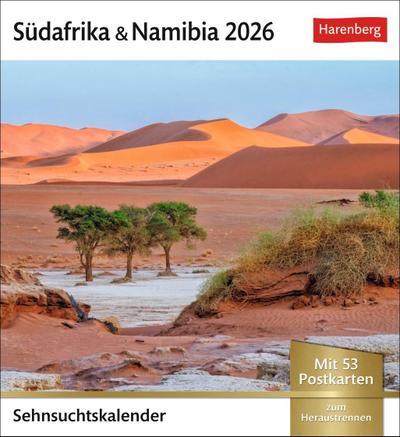 Südafrika & Namibia Sehnsuchtskalender 2026 - Wochenkalender mit 53 Postkarten