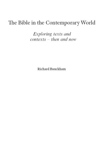 The Bible in the Contemporary World