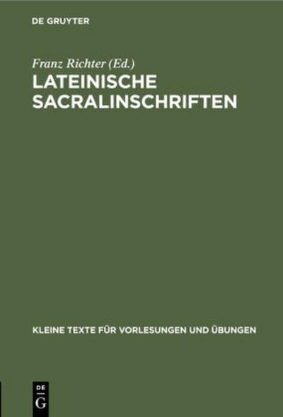 Lateinische Sacralinschriften