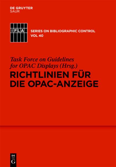 Richtlinien für die OPAC-Anzeige
