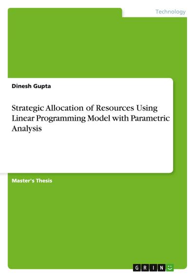 Strategic Allocation of Resources Using Linear Programming Model with Parametric Analysis