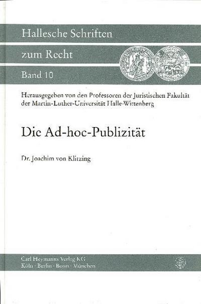 Die Ad-hoc-Publizität