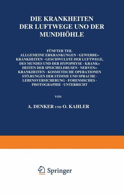 Die Krankheiten der Luftwege und der Mundhöhle