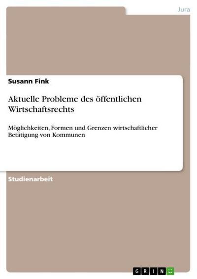 Aktuelle Probleme des  öffentlichen Wirtschaftsrechts: Möglichkeiten, Formen und Grenzen wirtschaftlicher Betätigung von Kommunen - Susann Fink
