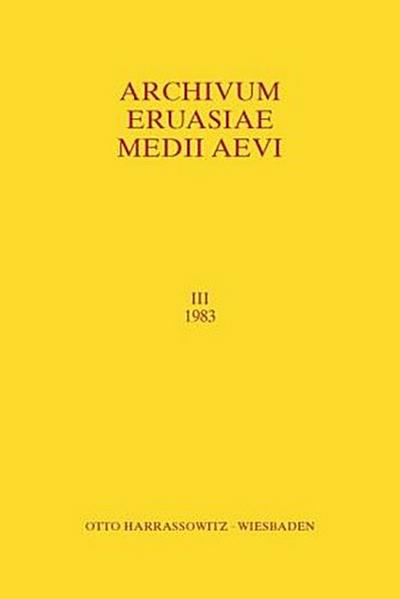 Archivum Eurasiae Medii Aevi III 1983