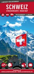 MoTourMaps Schweiz Auto- und Motorradkarte 1:350.0