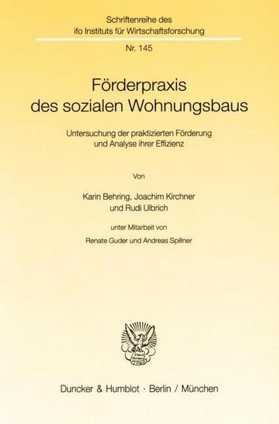 Förderpraxis des sozialen Wohnungsbaus.
