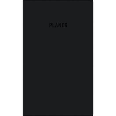 Zettler Taschenplaner 2026 9,5x16cm 64 Seiten schwarz Bürokalender Notizheft 1 Woche auf 1 Seite separates Adressheft faltbar