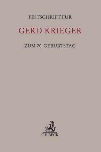 Festschrift für Gerd Krieger zum 70. Geburtstag