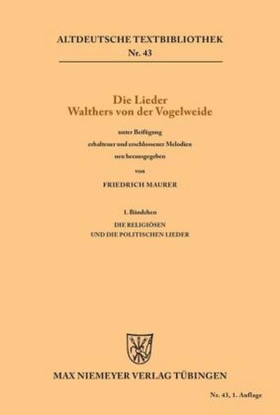 Die Lieder Walthers von der Vogelweide
