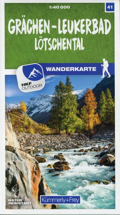 Kümmerly+Frey Wanderkarte 41 Grächen, Leukerbad 1:40.000