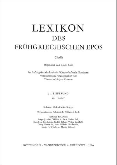 Lexikon des frühgriechischen Epos Lfg. 21