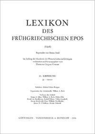 Lexikon des frühgriechischen Epos Lfg. 21