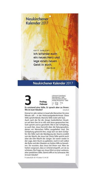 Neukirchener Kalender, Abreißkalender in großer Schrift 2017