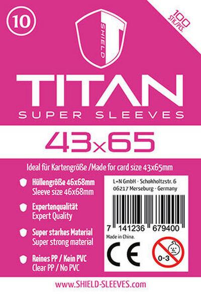 Shield Titan 10 - 100 Super Sleeves für Kartengröße 43 x 65