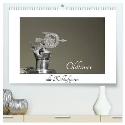 Oldtimer - edle Kühlerfiguren (hochwertiger Premium Wandkalender 2025 DIN A2 quer), Kunstdruck in Hochglanz