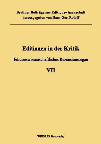 Editionen in der Kritik 7