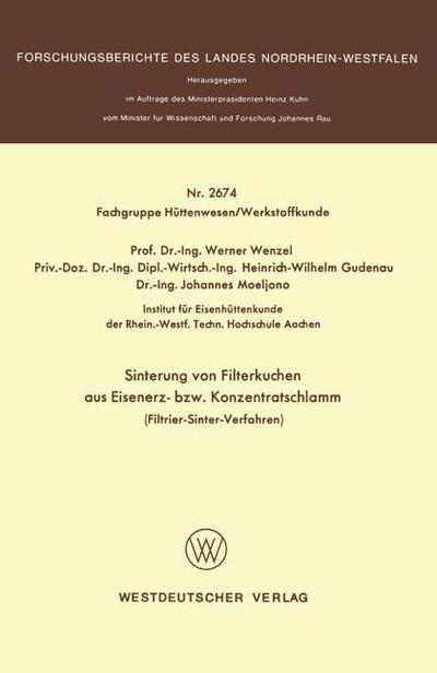 Sinterung von Filterkuchen aus Eisenerz- bzw.Konzentratschlamm