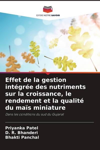Effet de la gestion intégrée des nutriments sur la croissance, le rendement et la qualité du maïs miniature