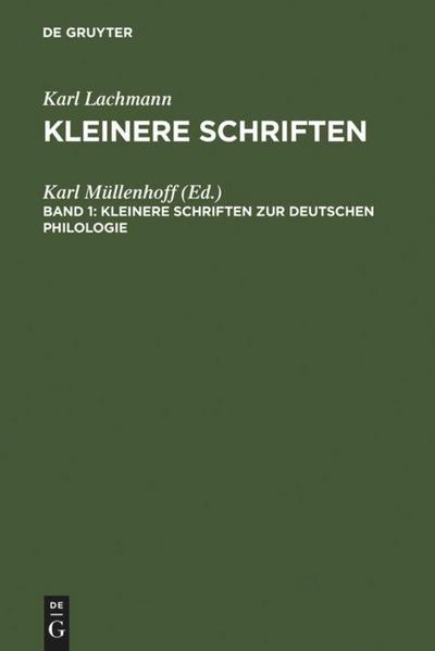 Kleinere Schriften zur deutschen Philologie