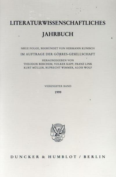 Literaturwissenschaftliches Jahrbuch