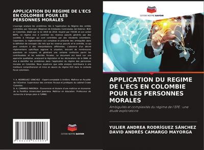 APPLICATION DU REGIME DE L’ECS EN COLOMBIE POUR LES PERSONNES MORALES