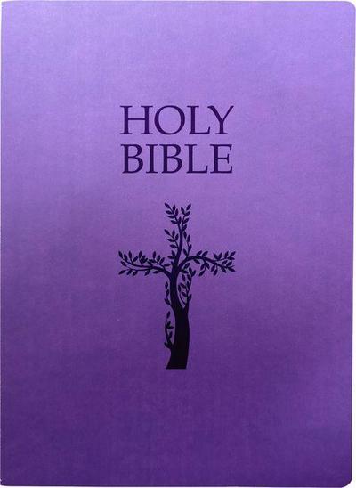 KJV Holy Bible, Cross Design, Large Print, Royal Purple Ultrasoft