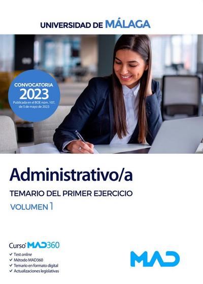 Administrativo/a. Temario del primer ejercicio volumen 1. Universidad de Málaga