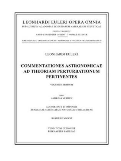 Commentationes astronomicae ad theoriam perturbationum pertinentes 3rd part