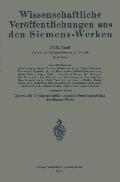 Wissenschaftliche Veröffentlichungen aus den Siemens-Werken