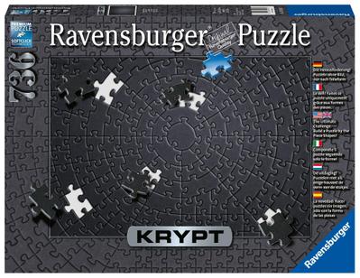 Ravensburger Puzzle 15260 - Krypt Puzzle Schwarz - Schweres Puzzle für Erwachsene und Kinder ab 14 Jahren, mit 736 Teilen