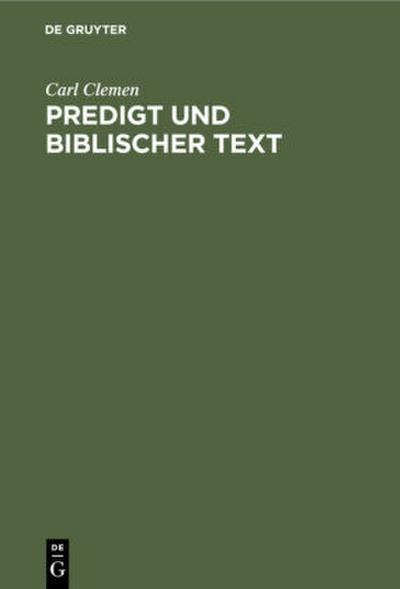 Predigt und biblischer Text