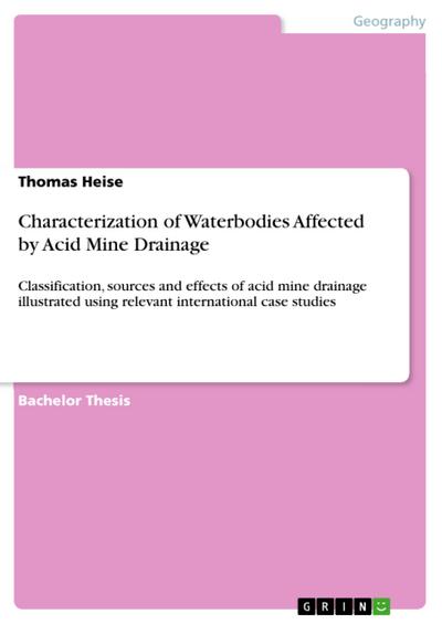 Characterization of Waterbodies Affected by Acid Mine Drainage