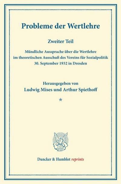 Probleme der Wertlehre.