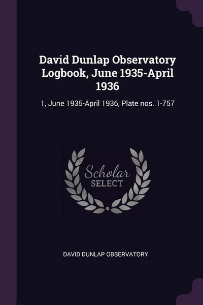 David Dunlap Observatory Logbook, June 1935-April 1936