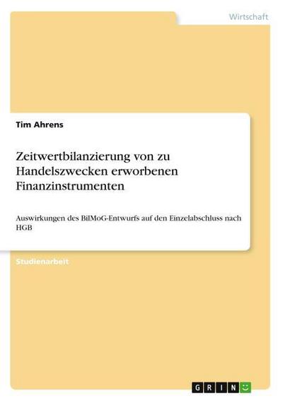 Zeitwertbilanzierung von zu Handelszwecken erworbenen Finanzinstrumenten