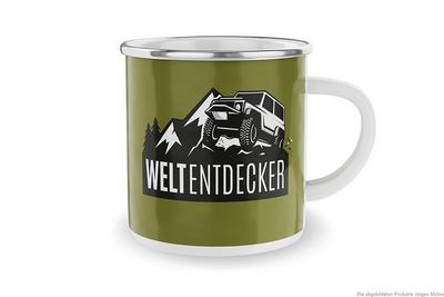 Emaille-Becher ’Weltentdecker’