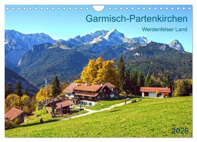 Garmisch-Partenkirchen Werdenfelser Land (Wandkalender 2026 DIN A4 quer), CALVENDO Monatskalender