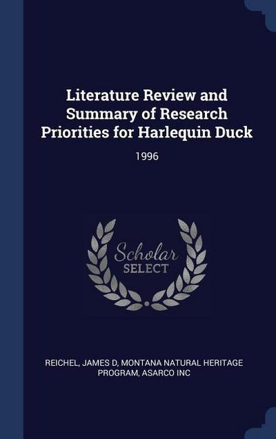 Literature Review and Summary of Research Priorities for Harlequin Duck: 1996