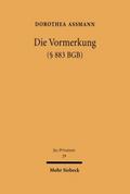 Die Vormerkung (§ 883 BGB)