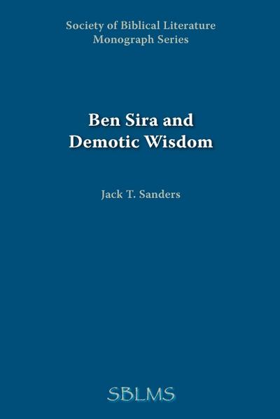 Ben Sira and Demotic Wisdom