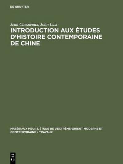 Introduction aux études d’histoire contemporaine de Chine