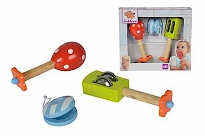 Eichhorn 100003401 - Musik Set, enthält Rassel, Kastagnette, Maraca (3-tlg.), Eichenholz