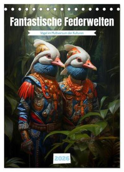 Fantastische Federwelten (Tischkalender 2026 DIN A5 hoch), CALVENDO Monatskalender