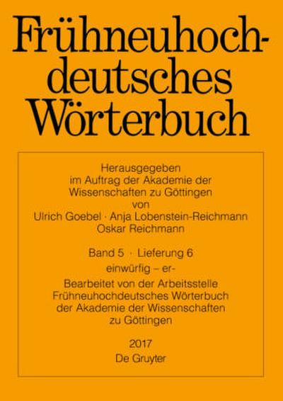 Frühneuhochdeutsches Wörterbuch einwürfig - er