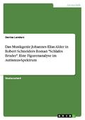 Das Musikgenie Johannes Elias Alder in Robert Schneiders Roman "Schlafes Bruder". Eine Figurenanalyse im Autismus-Spektrum