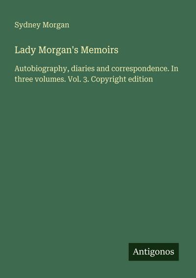 Lady Morgan’s Memoirs